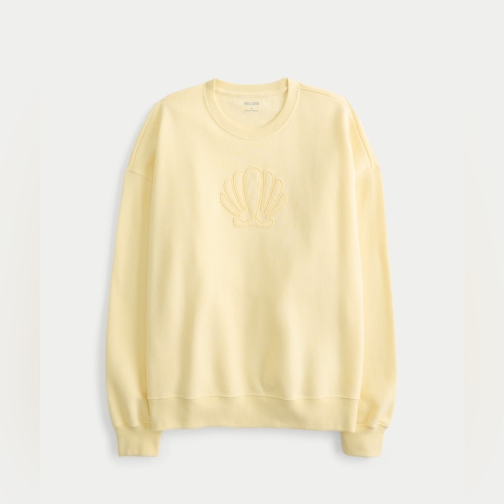 Hollister oversized shell graphic crew sweatshirt